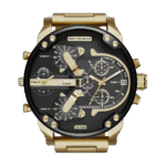 Original Diesel Sport Watch For Men Analog DZ7333 with Gold Stainless steel Strap