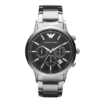 Original Emporio Armani Watch for Men, Chronograph Movement, 43 mm Silver AR2434
