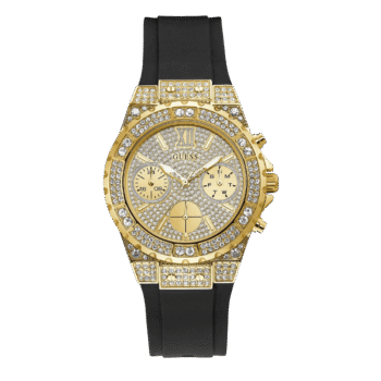 Original Guess Watch For Women GW0038L – Gold Dial with Black Strap – 39mm