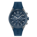 Original Hugo Boss Men’s Quartz Silicone Strap Blue Dial 46mm Watch 1513856
