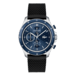 Original Lacoste 2011252 Neo Heritage Men’s Quartz Watch, Black Strap, Blue Dial – 43mm