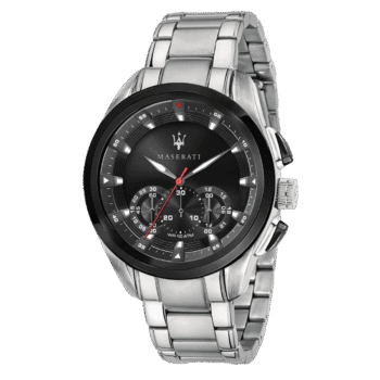 Original Maserati Men’s Watch, TRAGUARDO Collection, Made of Steel – R8873612015, Silver, bracelet, Black Dial