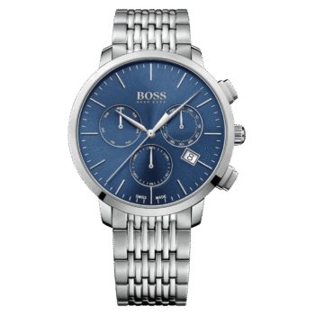 Original Hugo Boss 1513269 Chronograph Stainless Steel Quartz Watch – Blue Dial – 44mm