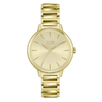 Original BOSS Analogue Quartz Watch for Women with Gold colored Stainless Steel Bracelet, 1502541 34mm