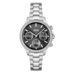 Original BOSS Analogue Quartz Watch for Women with Silver Stainless Steel Bracelet – 1502593, Black, bracelet