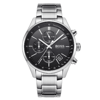 Original BOSS Watches Men’s Chronograph Quartz Watch 1513477, Silver Strap – 44mm