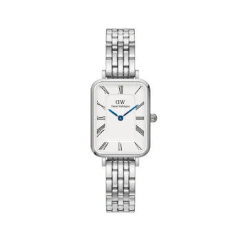 Original DANIEL WELLINGTON Watch Quadro Roman Numerals 5-Link Silver DW00100691 20x26mm