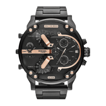 Original Diesel Black Watch Stainless Black dial Chronograph for Men DZ7312