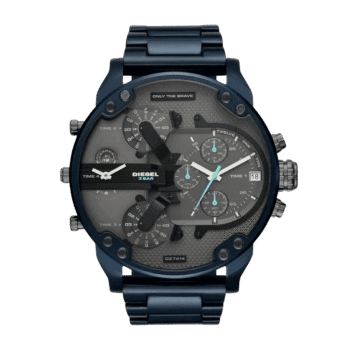 Original Diesel Mr. Daddy Men’s Chronograph Quartz Watch Dz7414, Blue Strap