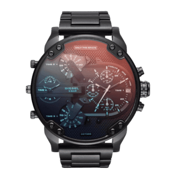 Original Diesel Watch Mr. Daddy 2.0 black watch with detailed dial, 57 mm, Stainless steel – DZ7395