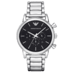 Original Emporio Armani Luigi Men’s Stainless Steel Band Watch – Black Dial – 46mm – AR1894