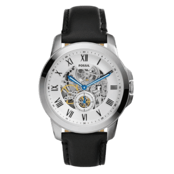 Original Fossil Grant For Men Silver Dial Leather Band Automatic Watch – ME3053 – 44mm