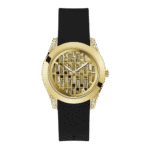 Original GUESS – GW0109L1 – WATCH FOR LADIES GOLD AND BLACK SILICONE – BAGUETTE DIAL – 39mm