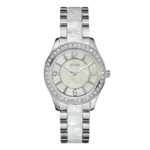 Original GUESS Goddess Analog Mother of Pearl Dial Men’s Watch – W0074L1 – 37mm