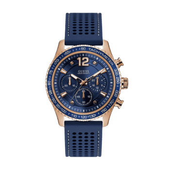 Original Guess Fleet Analog Blue Dial Men’s Watch with Blue Strap -W0971G3- 44mm