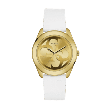 Original Guess G Twist White Dial Silicone Strap Ladies Watch W0911L5 – 40mm
