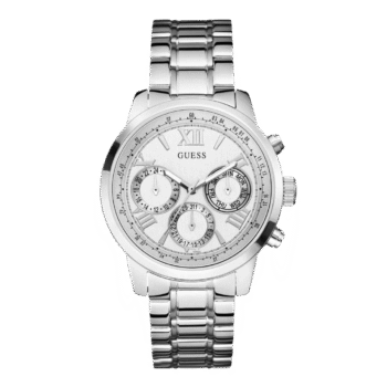 Original Guess Women’s Silver Dial Stainless Steel Band Watch – W0330L3 – 42mm