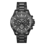 Original Hugo Boss Boss 1514058 Troper Watch – Black Stainless Steel, Watch with Black Dial – 44mm