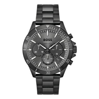 Original Hugo Boss Boss 1514058 Troper Watch – Black Stainless Steel, Watch with Black Dial – 44mm