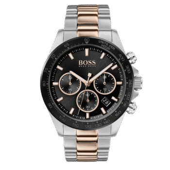 Original Hugo Boss Mens Quartz Wrist Watch, Chronograph and Stainless Steel- 1513757 – 43mm – Black Dial