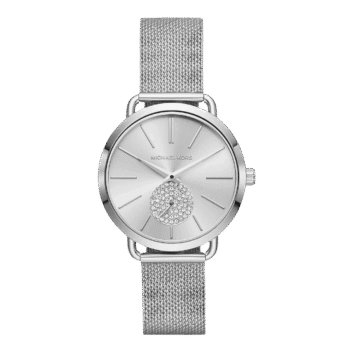 Original Michael Kors Analog-Digital White Dial Women’s Watch-MK3843 Stainless Steel, Silver Strap