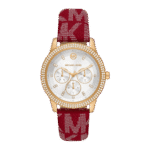 Original Michael Kors Ladies Tibby White Dial MK Logo Red Leather Strap Watch MK2975 – 40mm