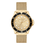 Original Michael Kors Oversized Slim Everest Gold & Black Mens Mesh Watch MK9083 – 43mm