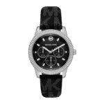 Original Michael Kors Tibby MK2976 Women’s Watch multifunction dial black leather strap – 40mm