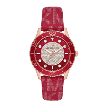 Original Michael Kors Watch for Women, Quartz Movement, Analog Display, Red Red Strap-MK7179 – 40mm