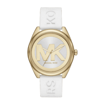 Original Michael Kors Women’s Janelle Three-Hand Gold-Tone Stainless Steel Case Watch MK7141 – 42mm