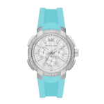 Original Michael Kors Women’s Sidney Stainless Steel Case Quartz Watch with Silicone Strap MK7246 – 42mm