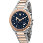 Original Maserati Stile Chronograph Blue Dial Quartz R8873642002 10ATM Men’s Watch