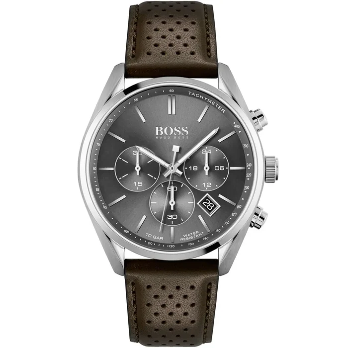 1513815-hugo-boss-watch-men-gray-dial-leather-brown-strap-quartz-battery-analog-chronograph-10bar-water-resistant-champion