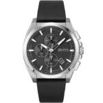1513881-hugo-boss-watch-men-black-dial-leather-strap-quartz-battery-analog-chronograph-grandmaster