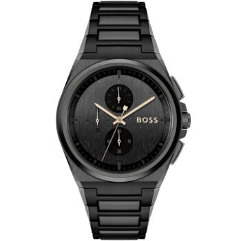 Hugo Boss Steer 1514068 Men's Quartz Watch - Black Dial Black Stainless Steel Bracelet