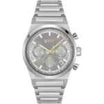 Hugo Boss Candor 1514221 Men's Quartz Watch - Gray Dial Silver Stainless Steel Bracelet