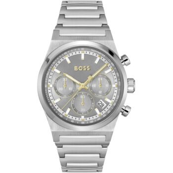 Hugo Boss Candor 1514221 Men's Quartz Watch - Gray Dial Silver Stainless Steel Bracelet