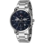 Tommy Hilfiger Evan Men's Watch 1710409 - Blue Dial, Silver Stainless Steel Strap, Quartz Movement, 44mm
