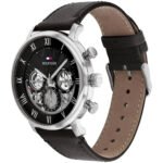 Men's Watch - Tommy Hilfiger Legend 1710565, Black Dial with Genuine Black Leather Strap