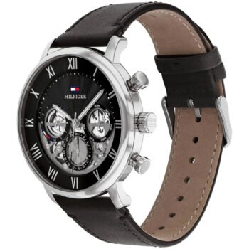 Men's Watch - Tommy Hilfiger Legend 1710565, Black Dial with Genuine Black Leather Strap