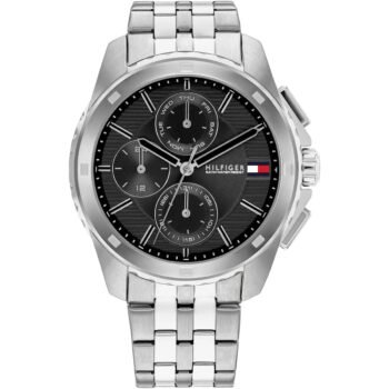 Tommy Hilfiger Walker Men’s Watch 1710620 – Stainless Steel Silver Bracelet, Black Dial, Quartz Movement