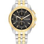 Tommy Hilfiger Walker 1710621 Men's Two-Tone Stainless Steel Watch - 44mm Black Dial Quartz with Day & Date