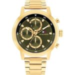 Tommy Hilfiger 1792216 Men's Watch - Rocky Gold Stainless Steel with Green Dial 46mm
