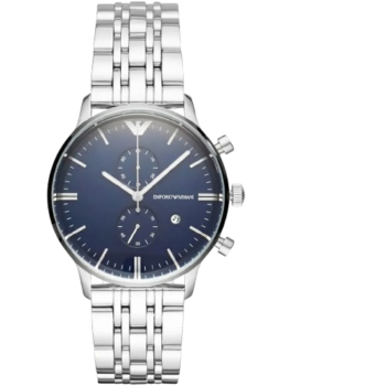 Emporio Armani Gianni AR80013 Men's Watch - Blue Dial Stainless Steel Elegant Fashion Chronograph-Style Watch