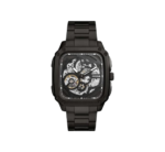 Fossil Inscription Automatic Skeleton Watch for Men - Black Dial & Black Stainless Steel Strap (BQ2574)
