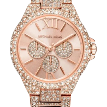 Michael Kors Camille MK6961 Women’s Watch – Rose Gold Dial, Crystal-Set Bezel, Rose Gold Stainless Steel Bracelet, Multifunction, 39mm, 50M Water Resistant