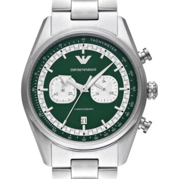 Emporio Armani AR11637 - Green Dial Stainless Steel Chronograph Watch
