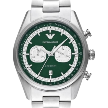 Emporio Armani AR11637 - Green Dial Stainless Steel Chronograph Watch