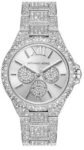 Michael Kors Camille Women's Chronograph Watch - Silver Stainless Steel with Crystal Accents | Pearl White Dial | 42mm | MK6957