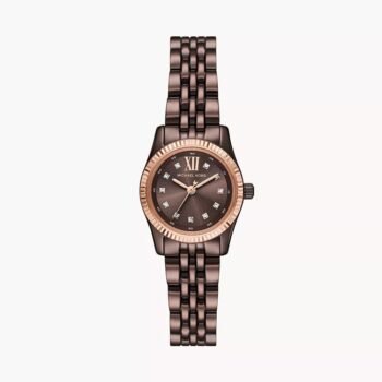 Lexington Analog Quartz Watch for Women, 26 mm Case Diameter, Rose Gold/Brown MK4844